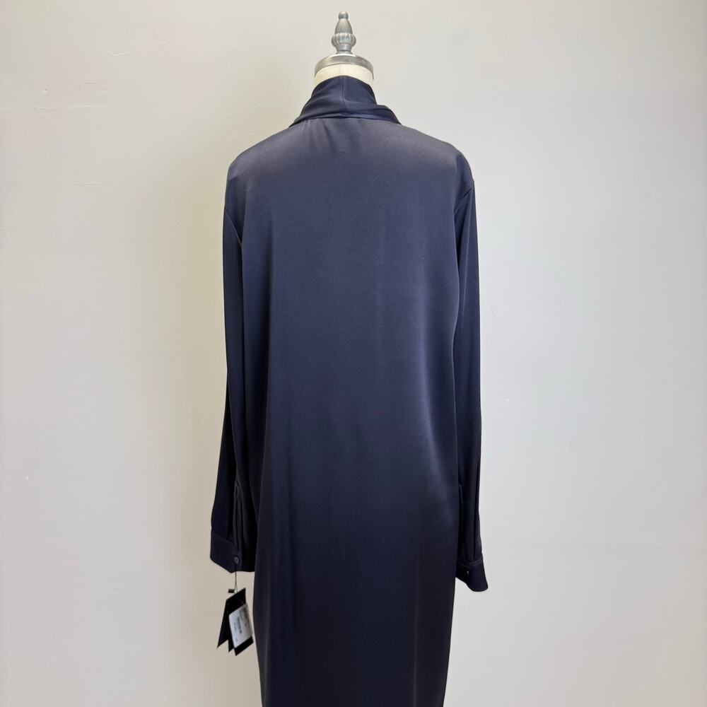 Saint Laurent Shirt Envers Crêpe Marine Foncé Dress – New With Tags 🔅 - Picture 14 of 15